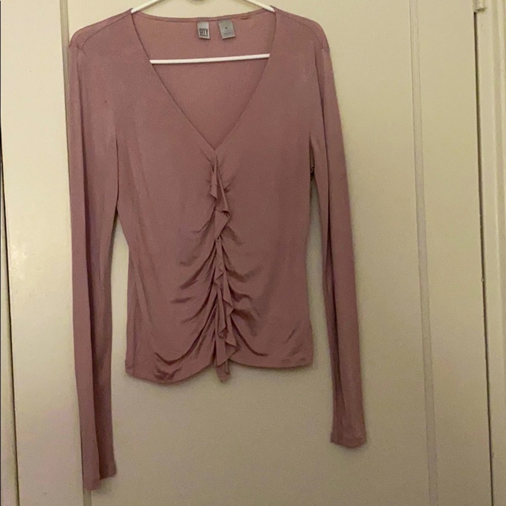 DKNY purple vintage silk long sleeve size: M